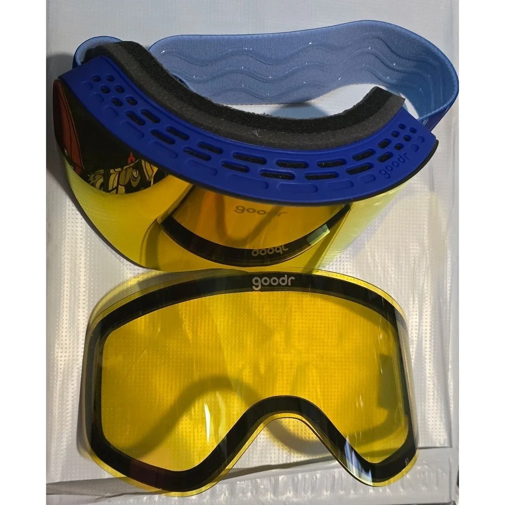 Goodr Snow G Goggles Apres All Day Blue Teal Wave Strap Rare Discontinued NWOB